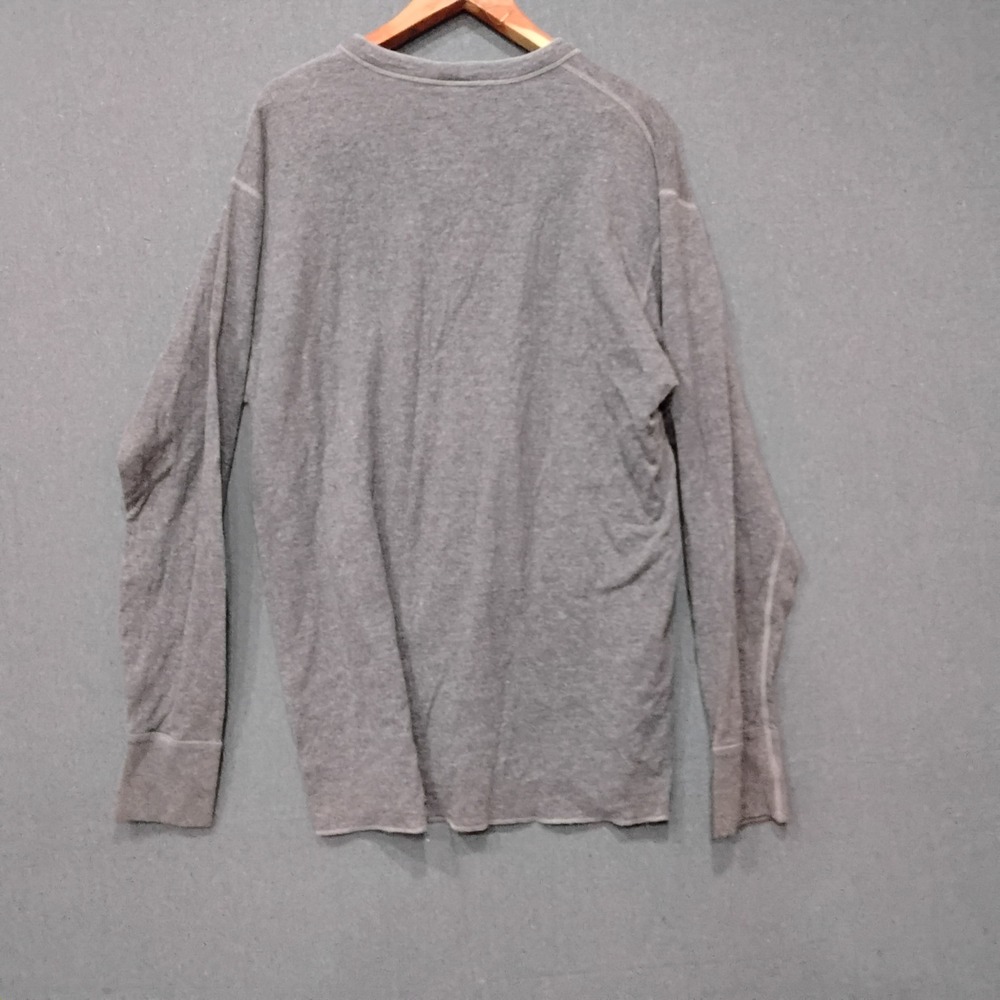 LL Bean Men 2XL Tall Grey Wool Blend Double Layer Henley Long Sleeve Shirt 02038 - Picture 4 of 8